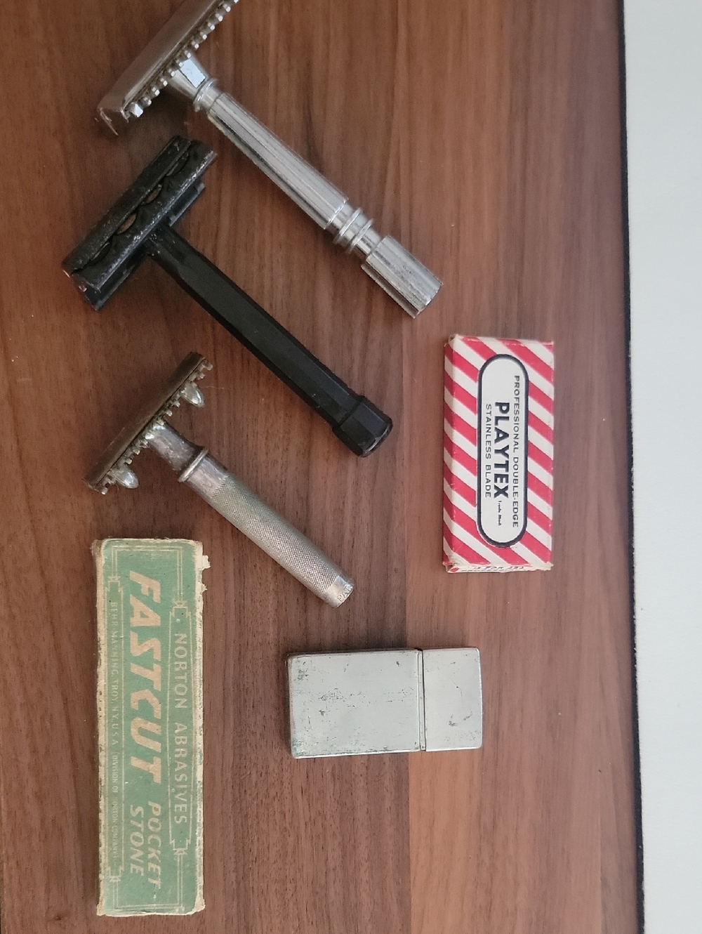 Playtex Men’s Safety Razor and Accessories Set - Silver, Black, Red, Green